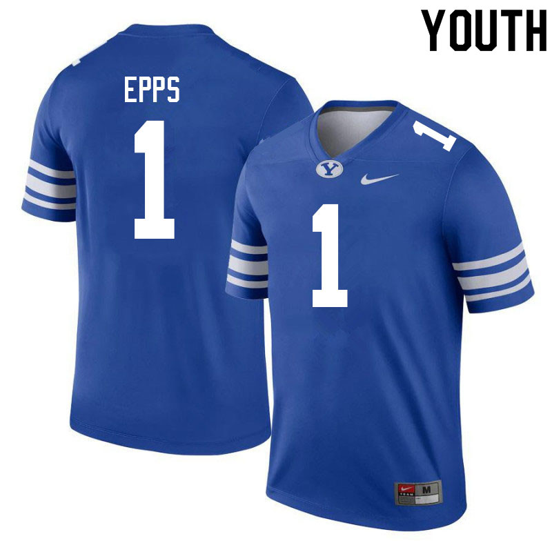 Youth #0 Kody Epps BYU Cougars College Football Jerseys Sale-Royal